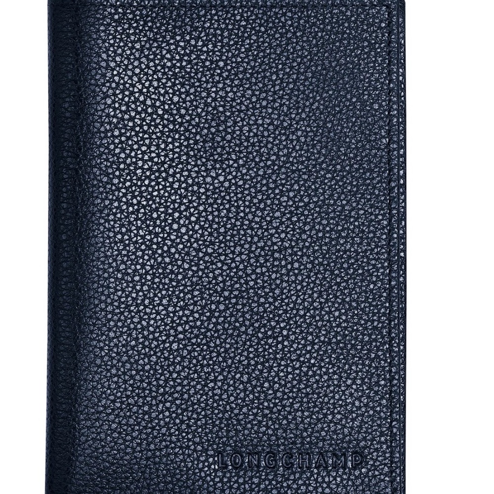 Longchamp Navy Leather Passport Cover